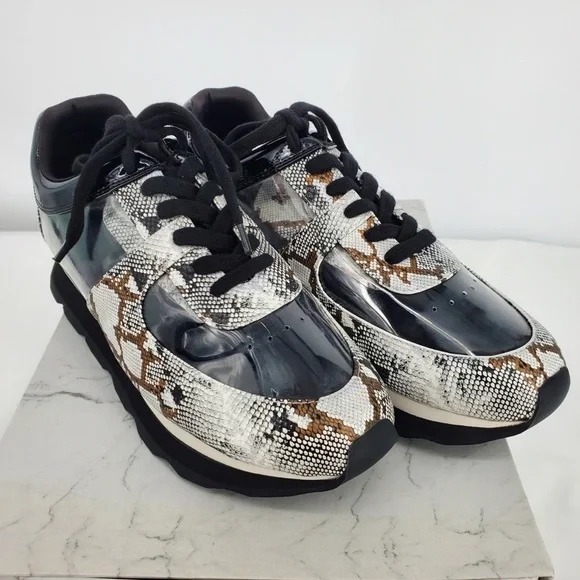 Jessica Rich Transparent “Gold Snake” Patent Sneakers — Brand New in Box - Picture 2 of 2